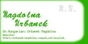magdolna urbanek business card